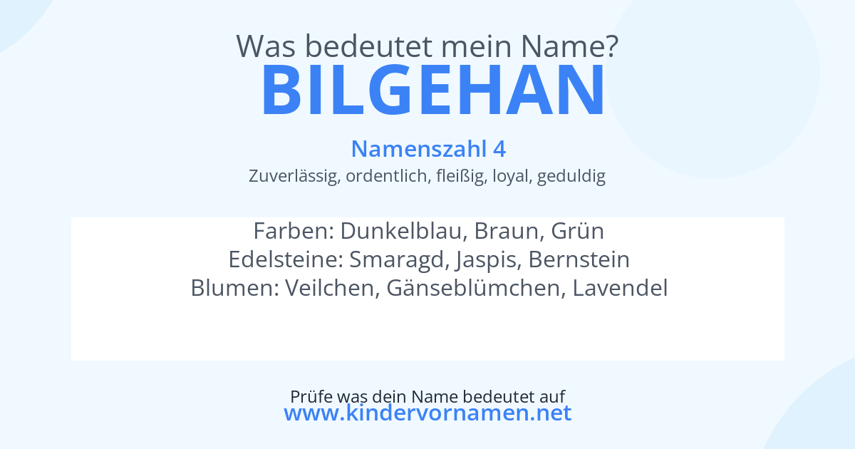Was bedeutet der Name Bilgehan?