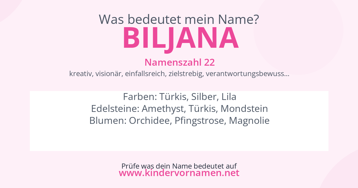 Was bedeutet der Name Biljana?