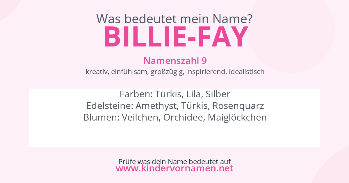Was bedeutet der Name Billie-Fay?