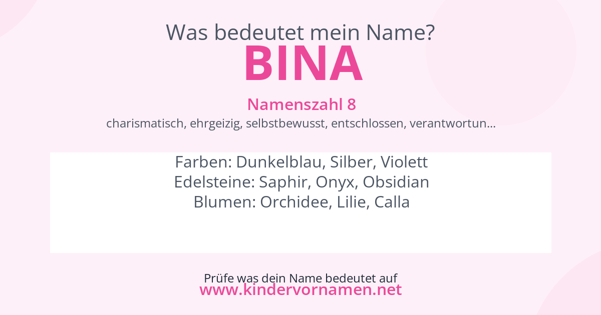 Was bedeutet der Name Bina?