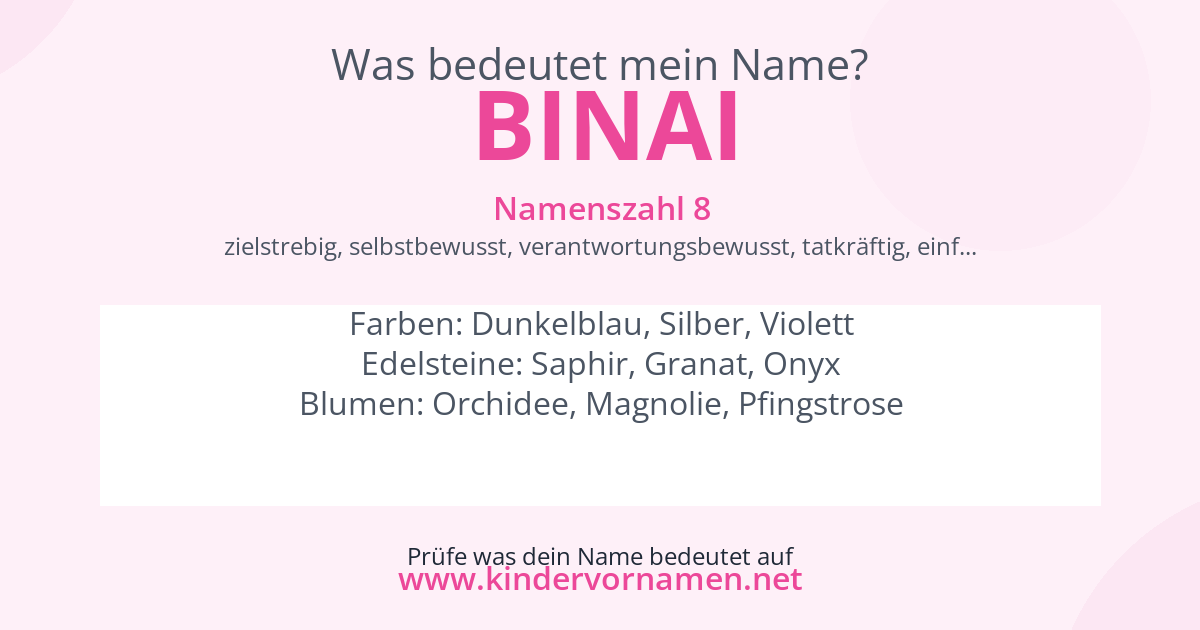 Was bedeutet der Name Binai?