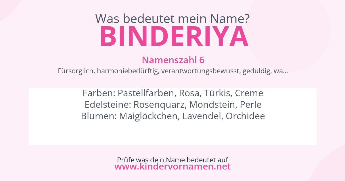 Was bedeutet der Name Binderiya?