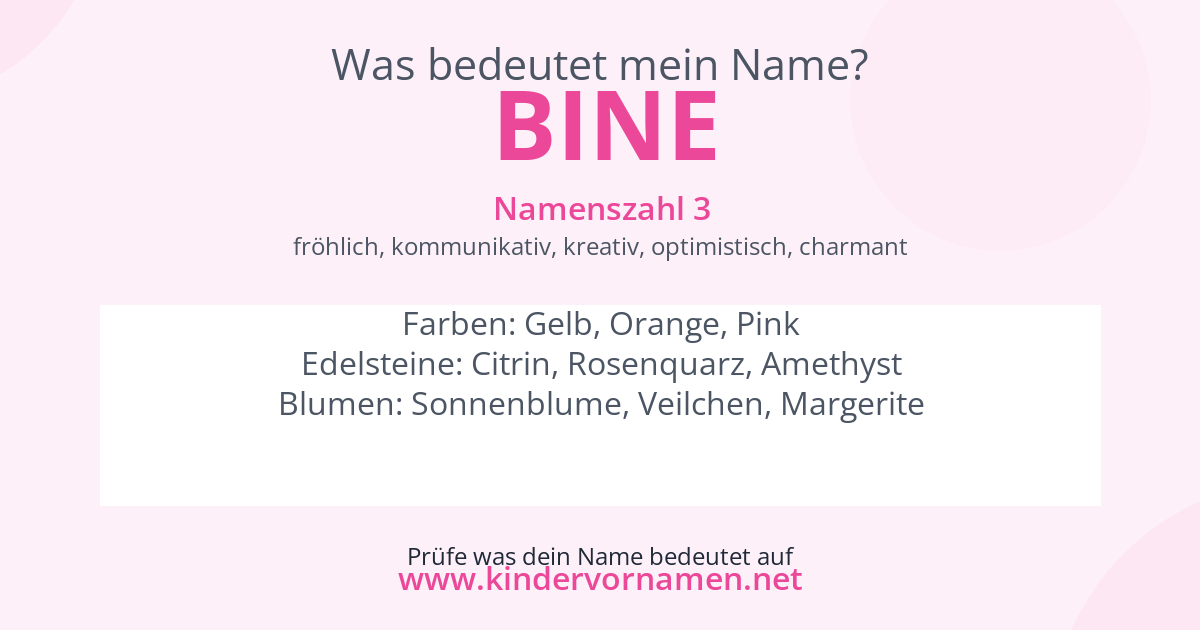 Was bedeutet der Name Bine?