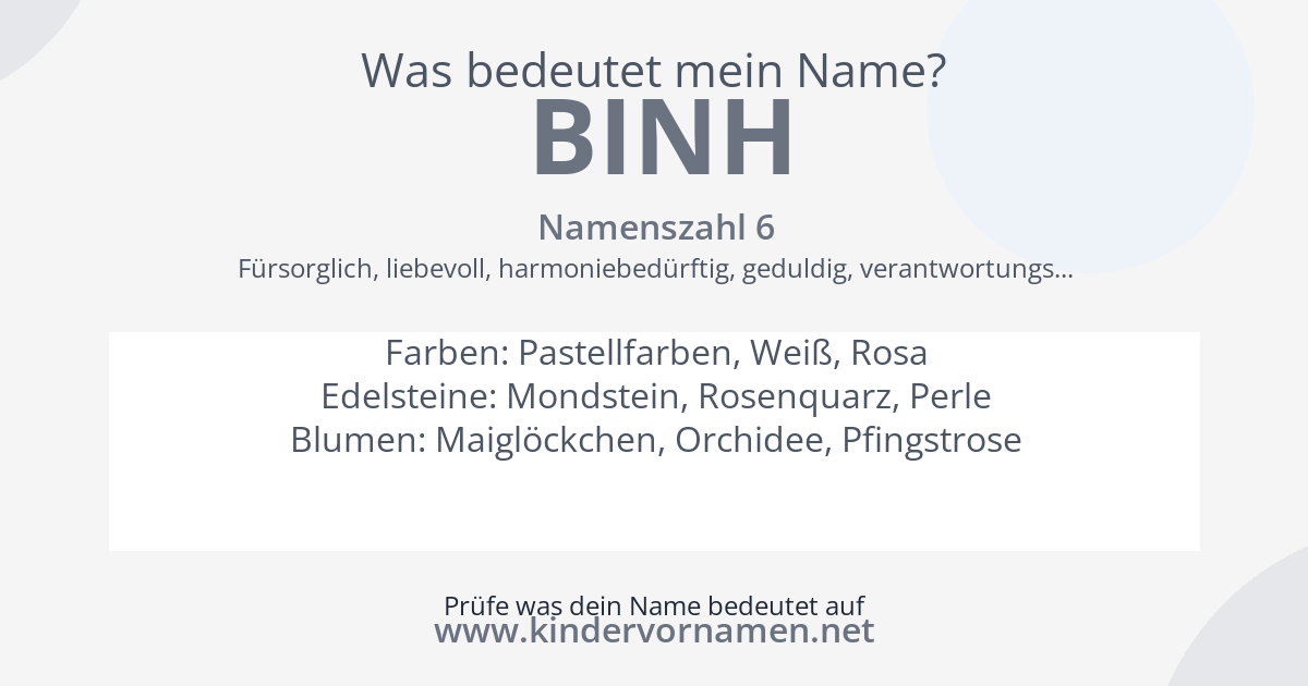 Was bedeutet der Name Binh?