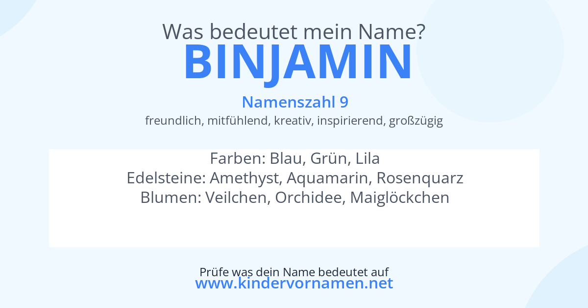 Was bedeutet der Name Binjamin?