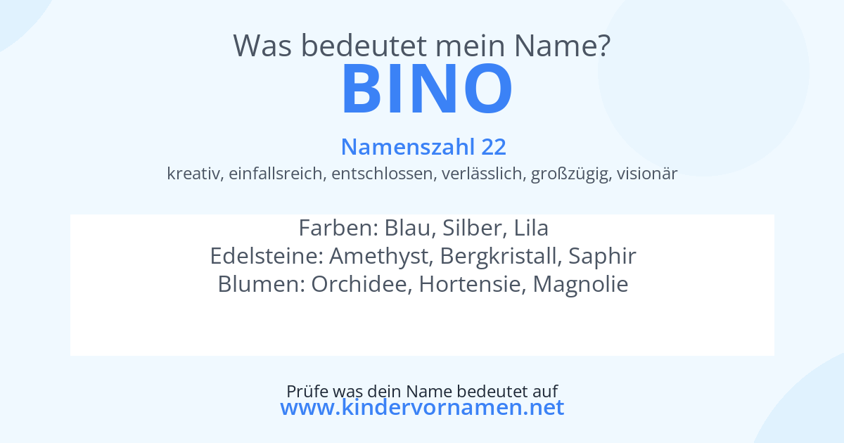Was bedeutet der Name Bino?