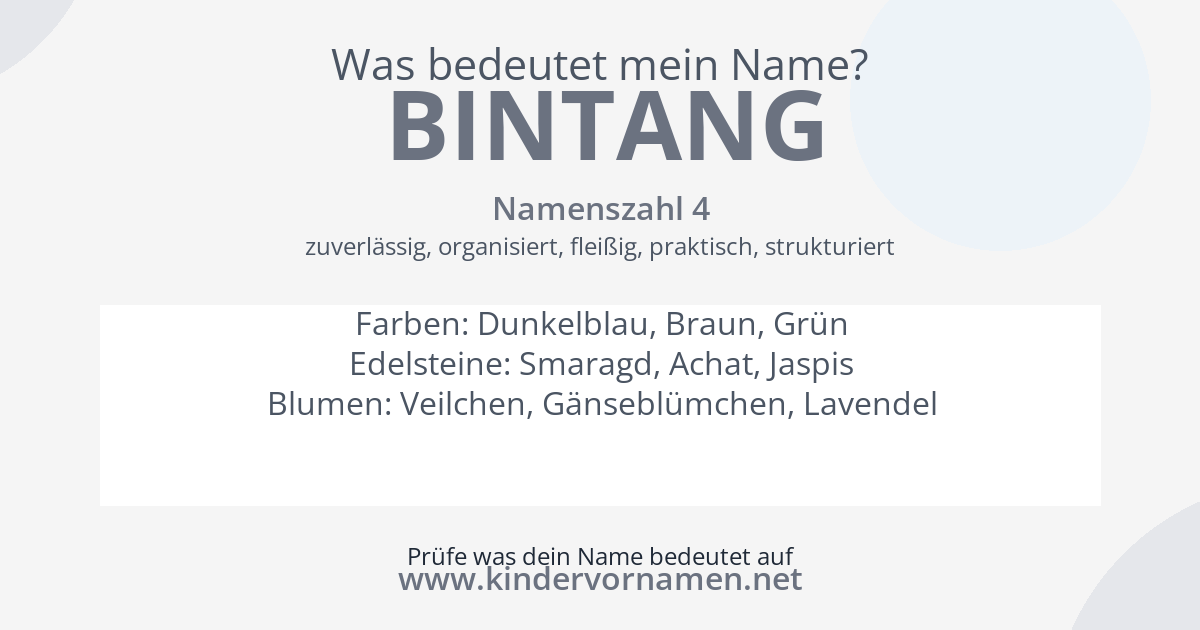 Was bedeutet der Name Bintang?