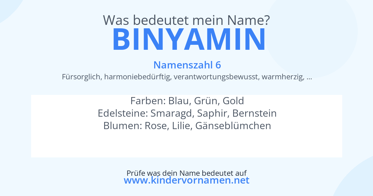 Was bedeutet der Name Binyamin?