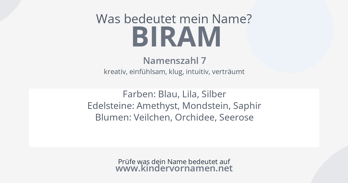 Was bedeutet der Name Biram?