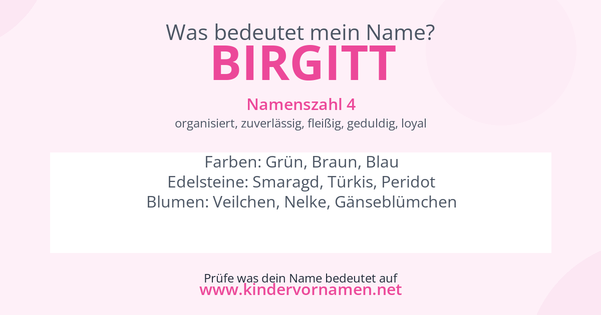 Was bedeutet der Name Birgitt?