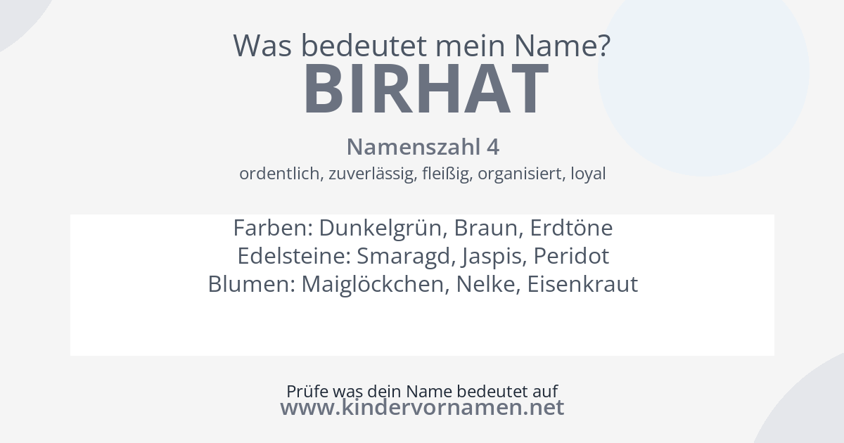 Was bedeutet der Name Birhat?