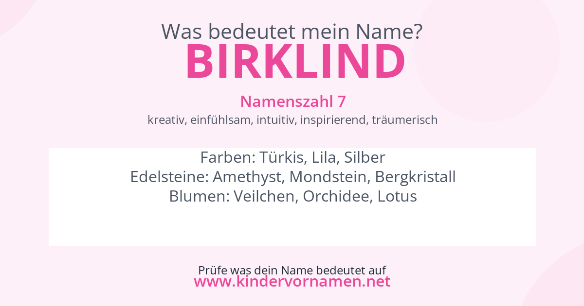 Was bedeutet der Name Birklind?