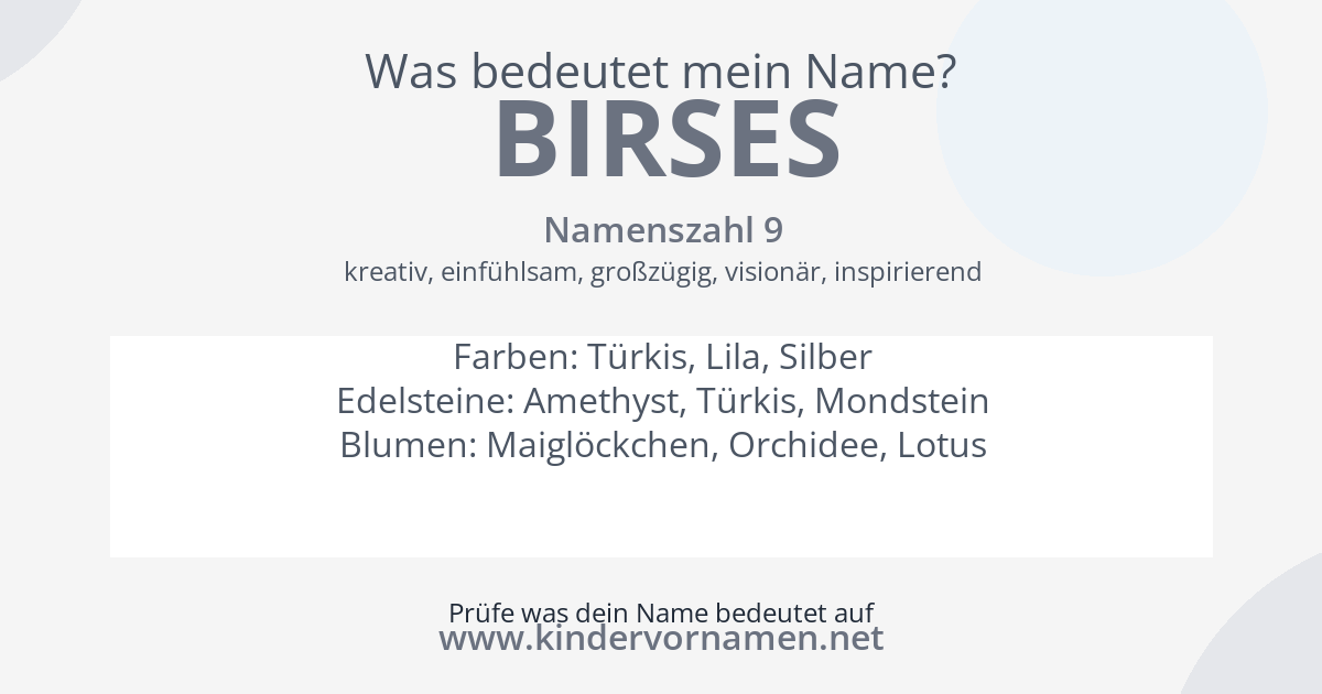 Was bedeutet der Name Birses?