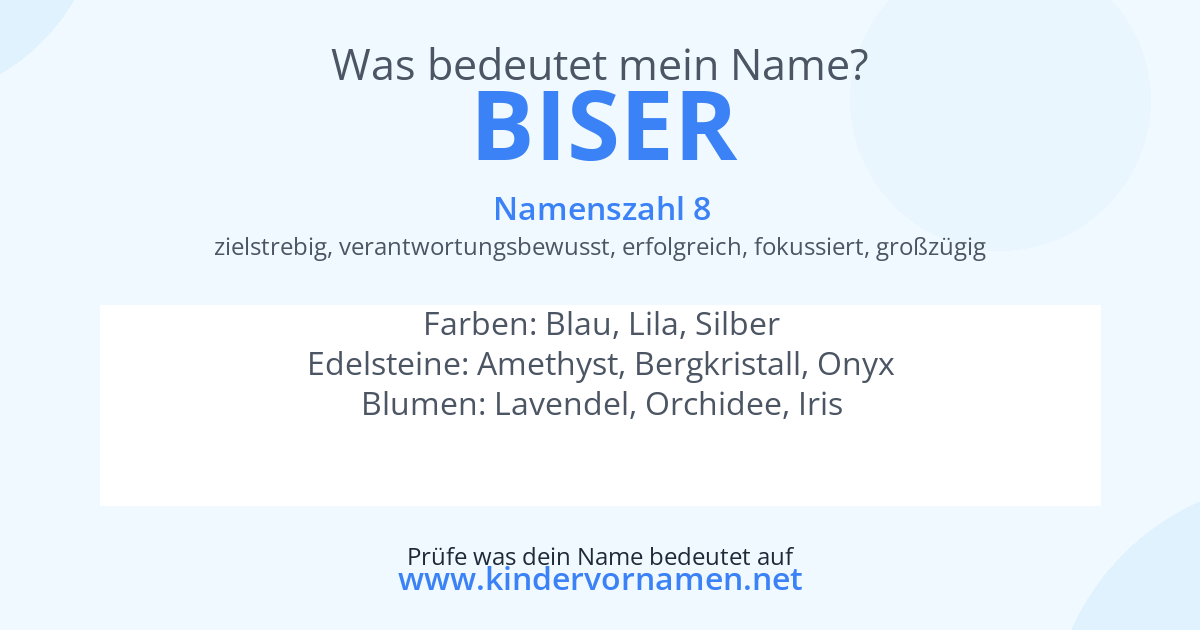 Was bedeutet der Name Biser?