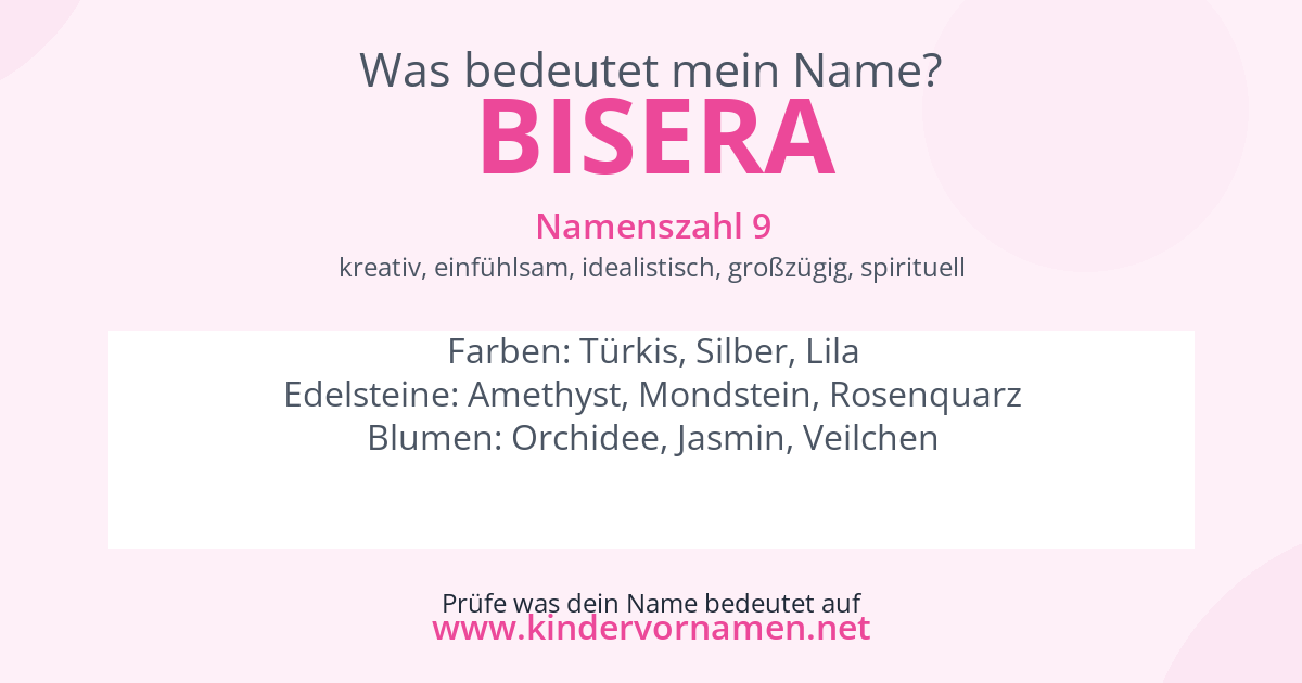 Was bedeutet der Name Bisera?