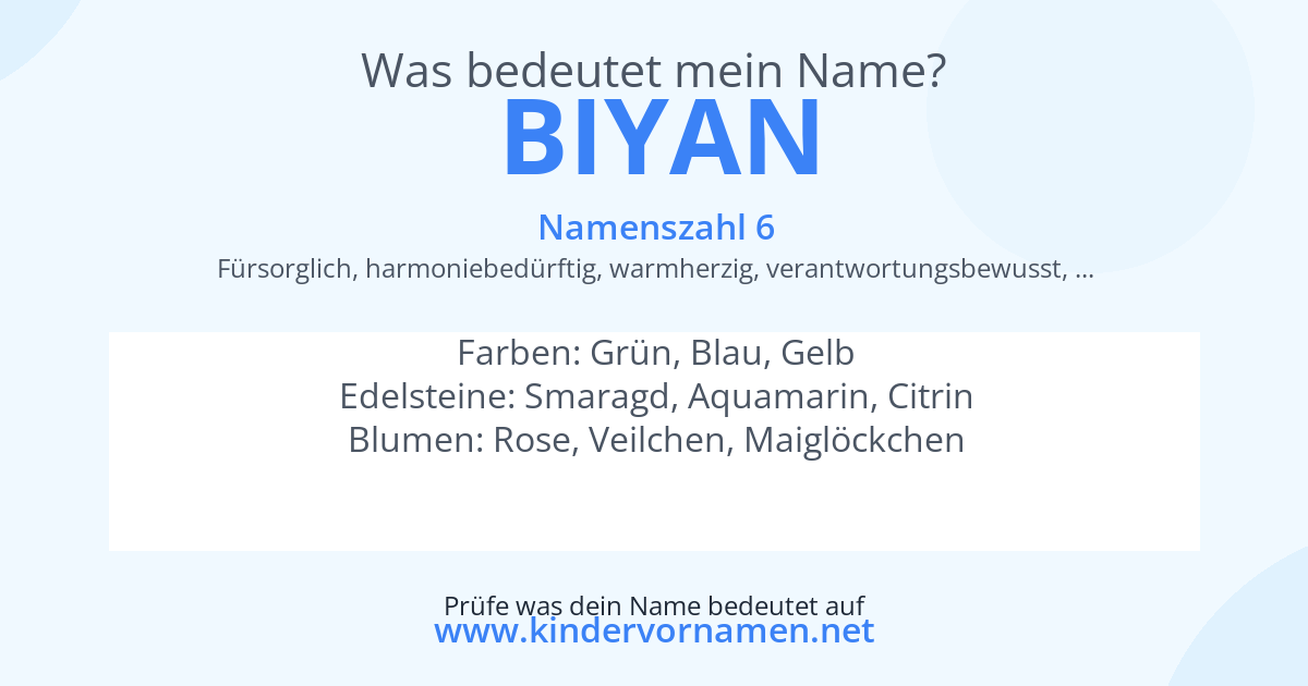 Was bedeutet der Name Biyan?