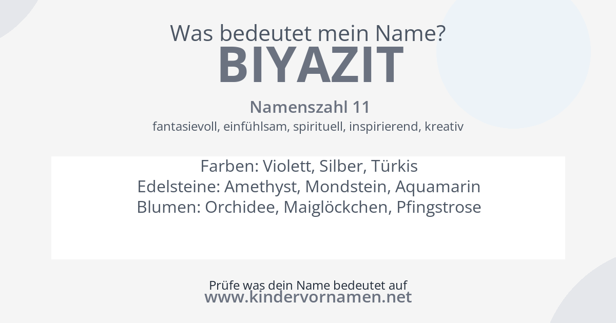 Was bedeutet der Name Biyazit?