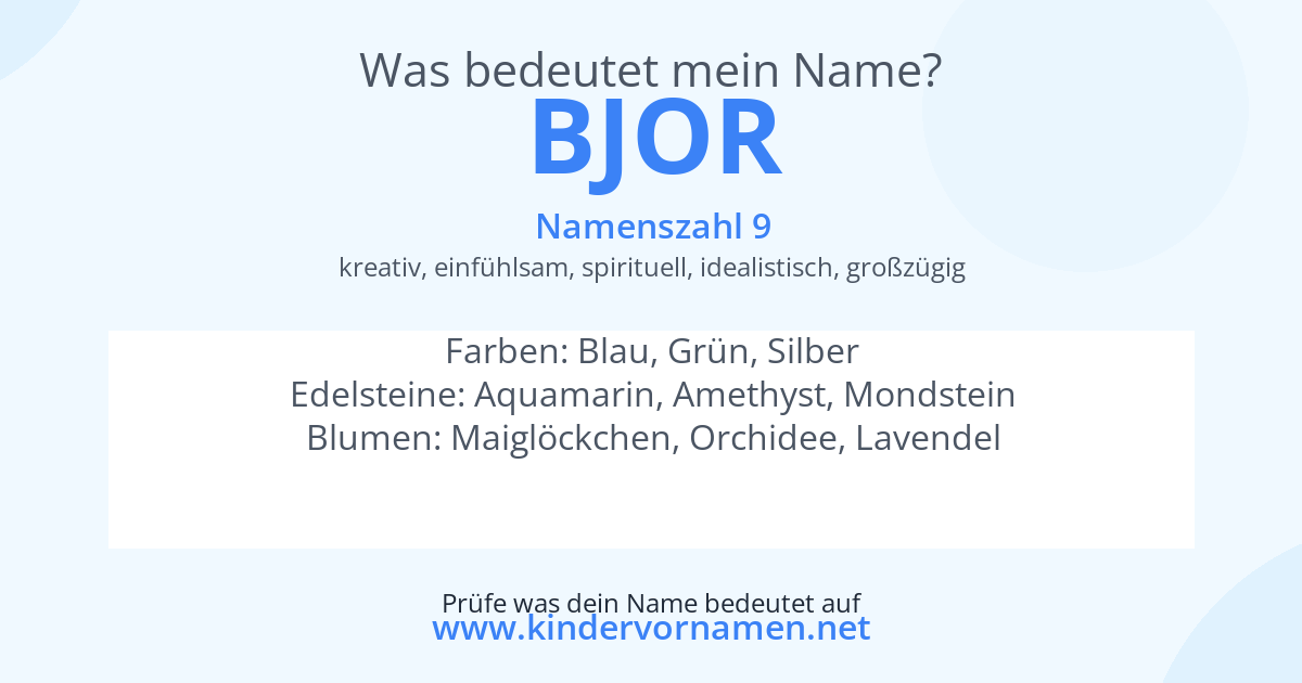 Was bedeutet der Name Bjor?
