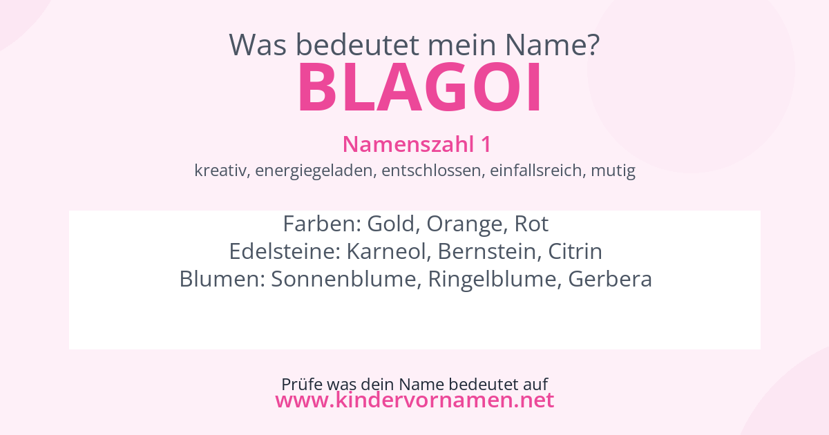 Was bedeutet der Name Blagoi?