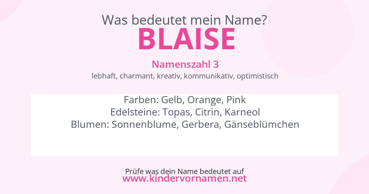 Was bedeutet der Name Blaise?