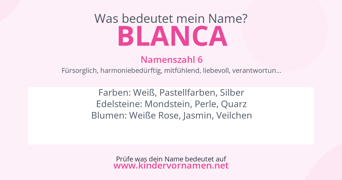 Was bedeutet der Name Blanca?