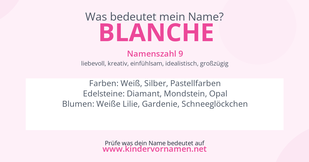 Was bedeutet der Name Blanche?