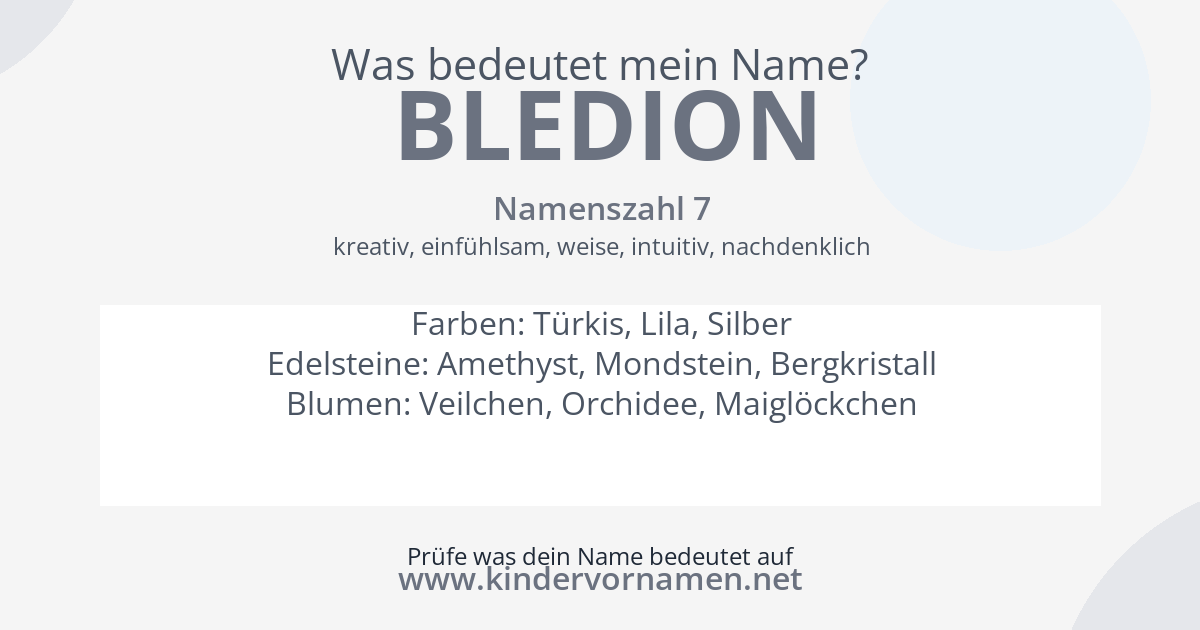 Was bedeutet der Name Bledion?