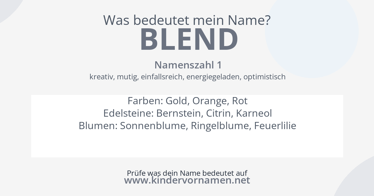 Was bedeutet der Name Blend?