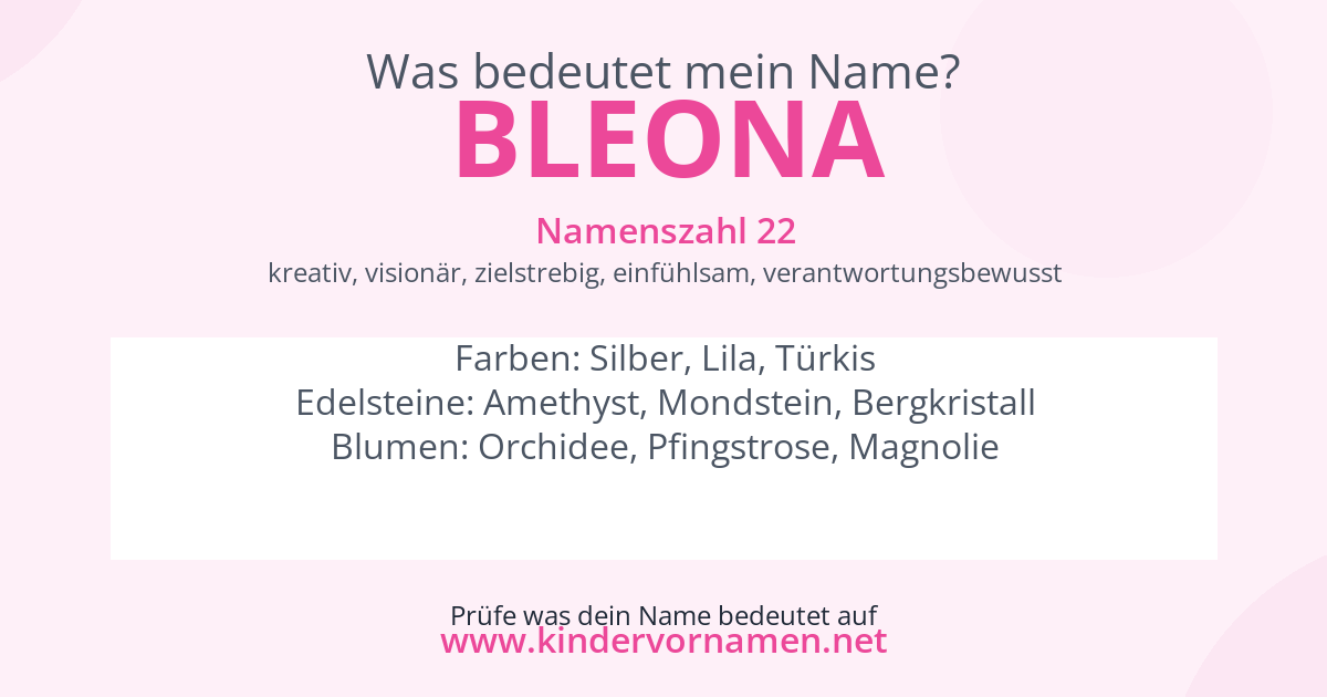 Was bedeutet der Name Bleona?