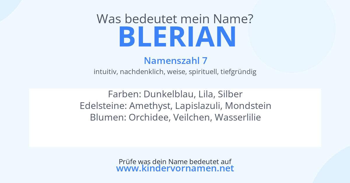 Was bedeutet der Name Blerian?