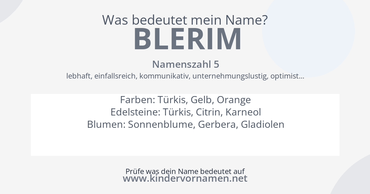 Was bedeutet der Name Blerim?