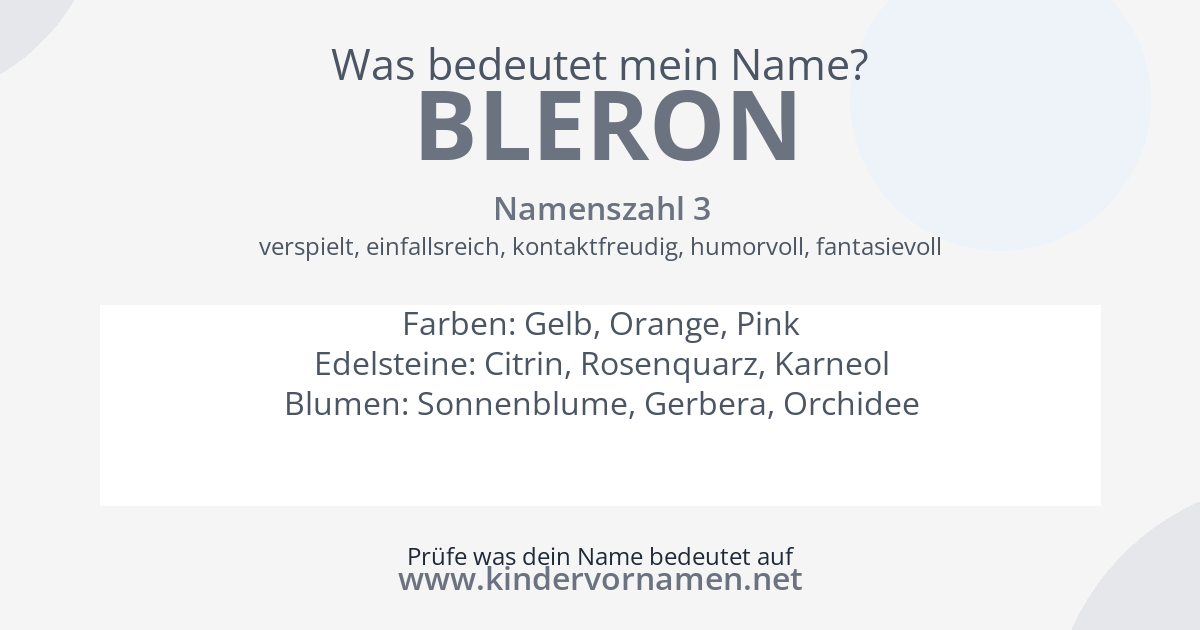 Was bedeutet der Name Bleron?