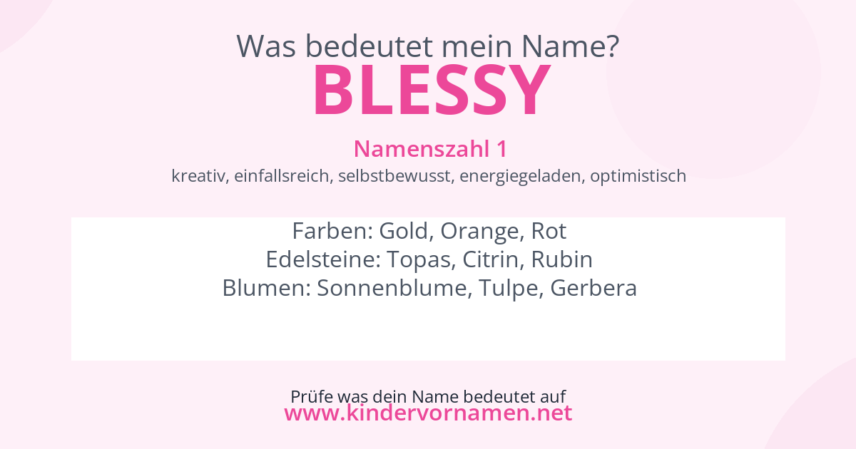 Was bedeutet der Name Blessy?
