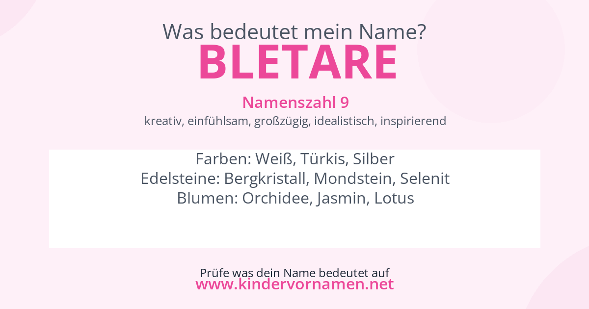 Was bedeutet der Name Bletare?