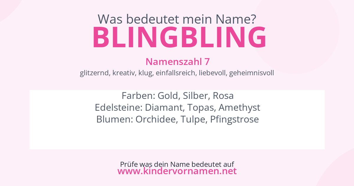 Was bedeutet der Name Blingbling?