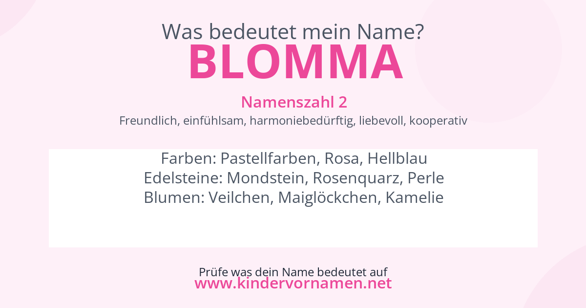 Was bedeutet der Name Blomma?