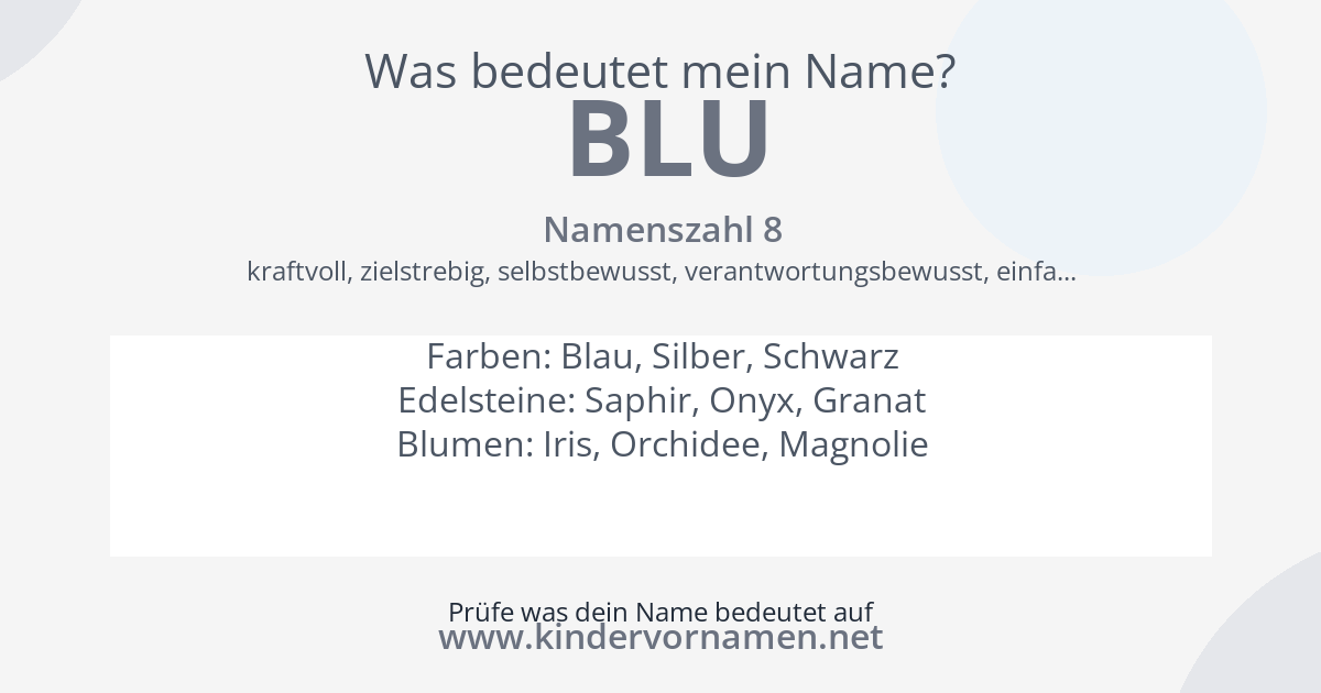 Was bedeutet der Name Blu?