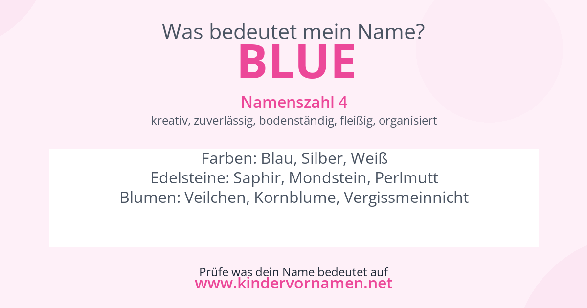 Was bedeutet der Name Blue?