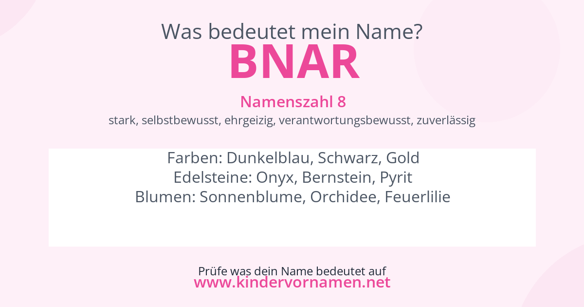 Was bedeutet der Name Bnar?