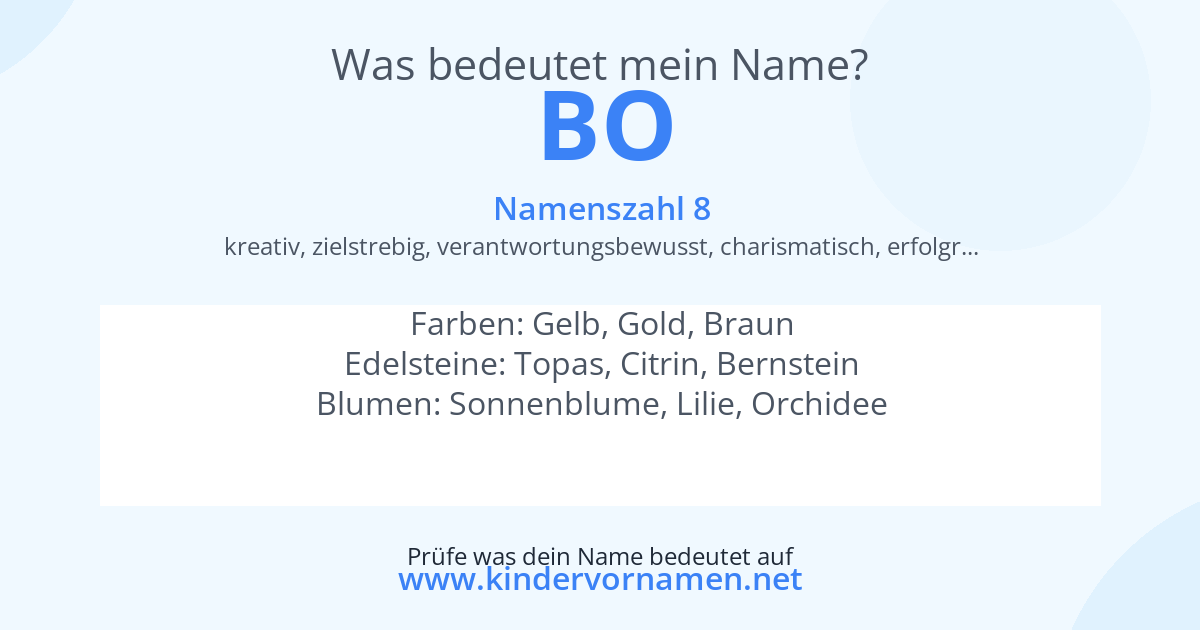 Was bedeutet der Name Bo?
