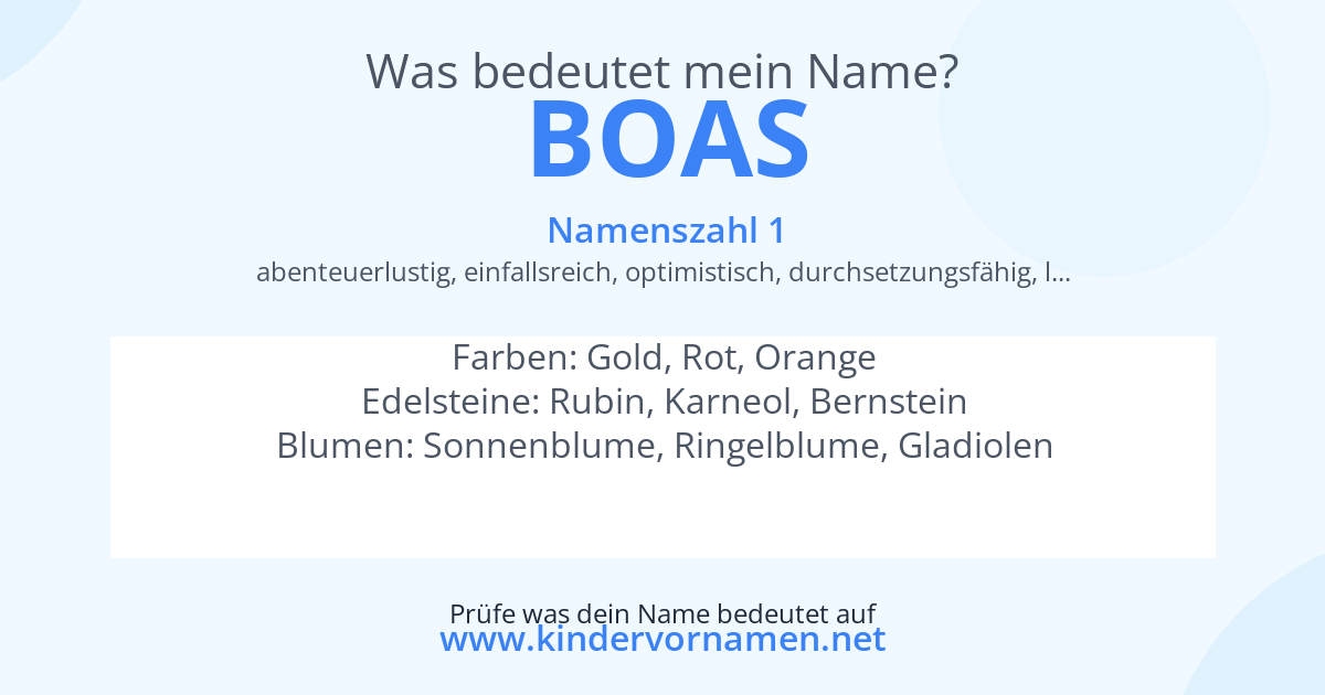 Was bedeutet der Name Boas?