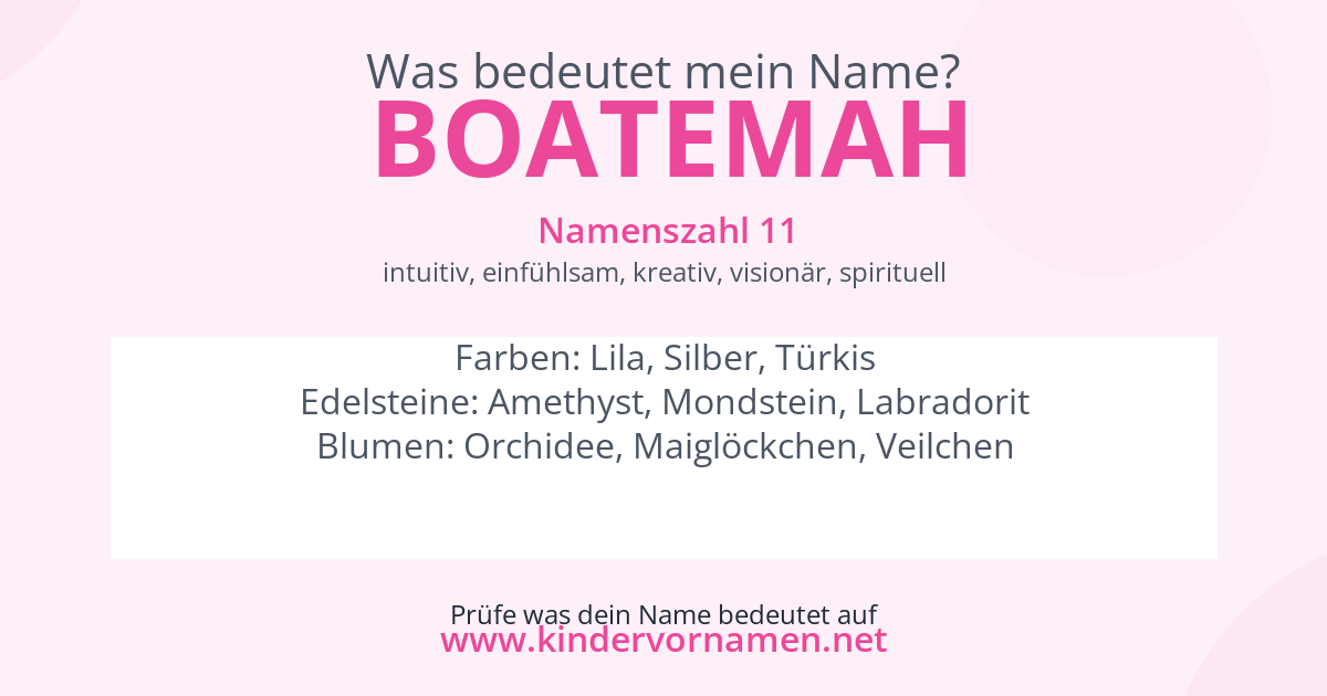 Was bedeutet der Name Boatemah?
