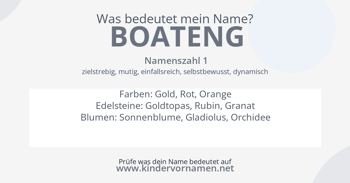 Was bedeutet der Name Boateng?