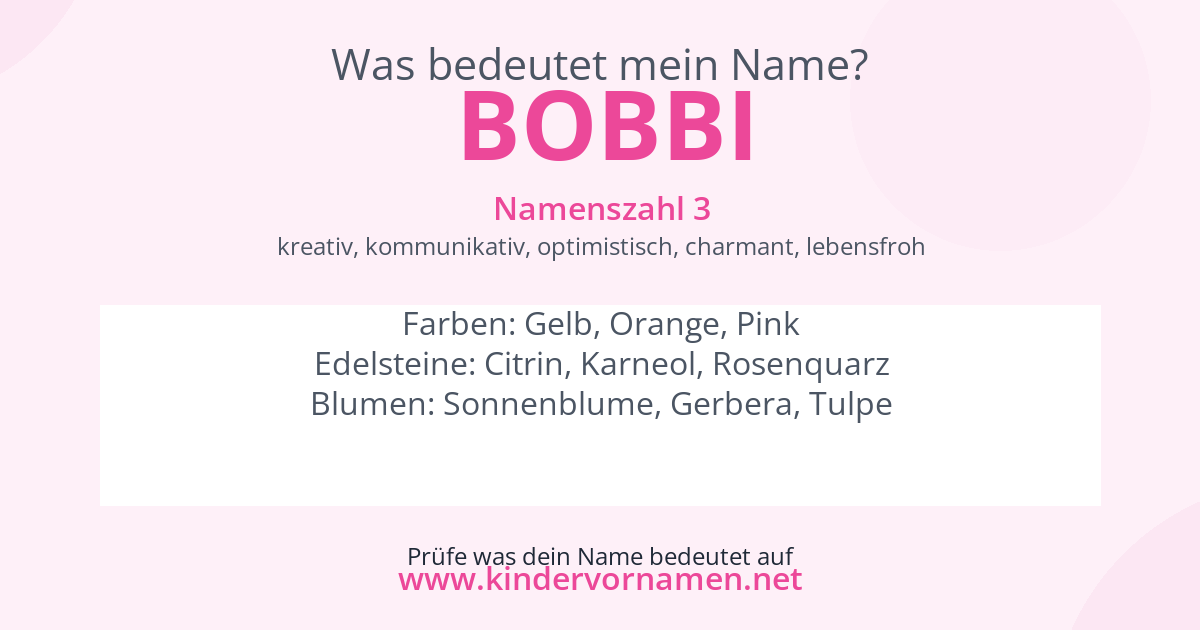 Was bedeutet der Name Bobbi?