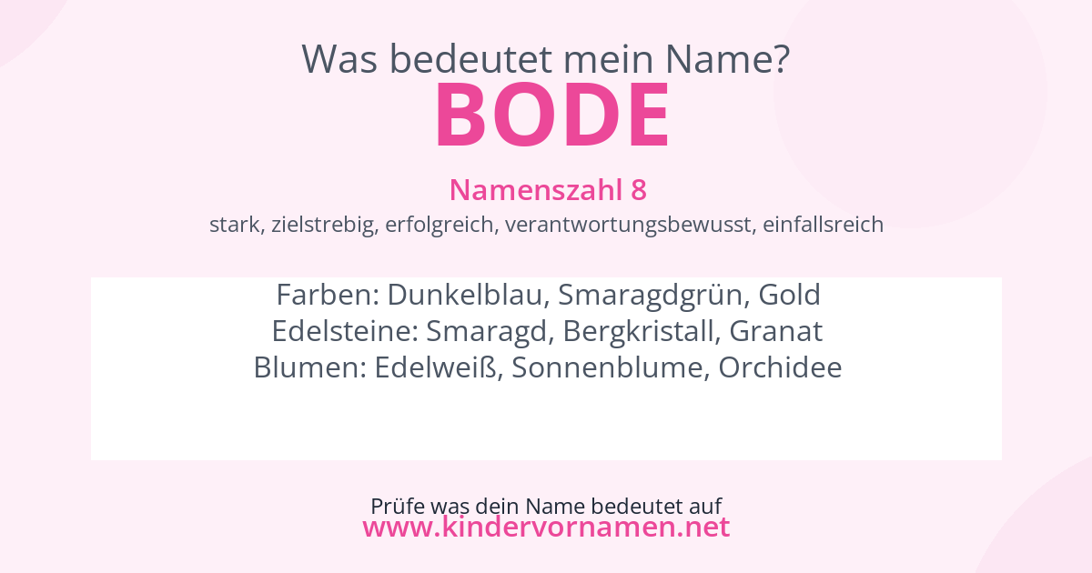 Was bedeutet der Name Bode?