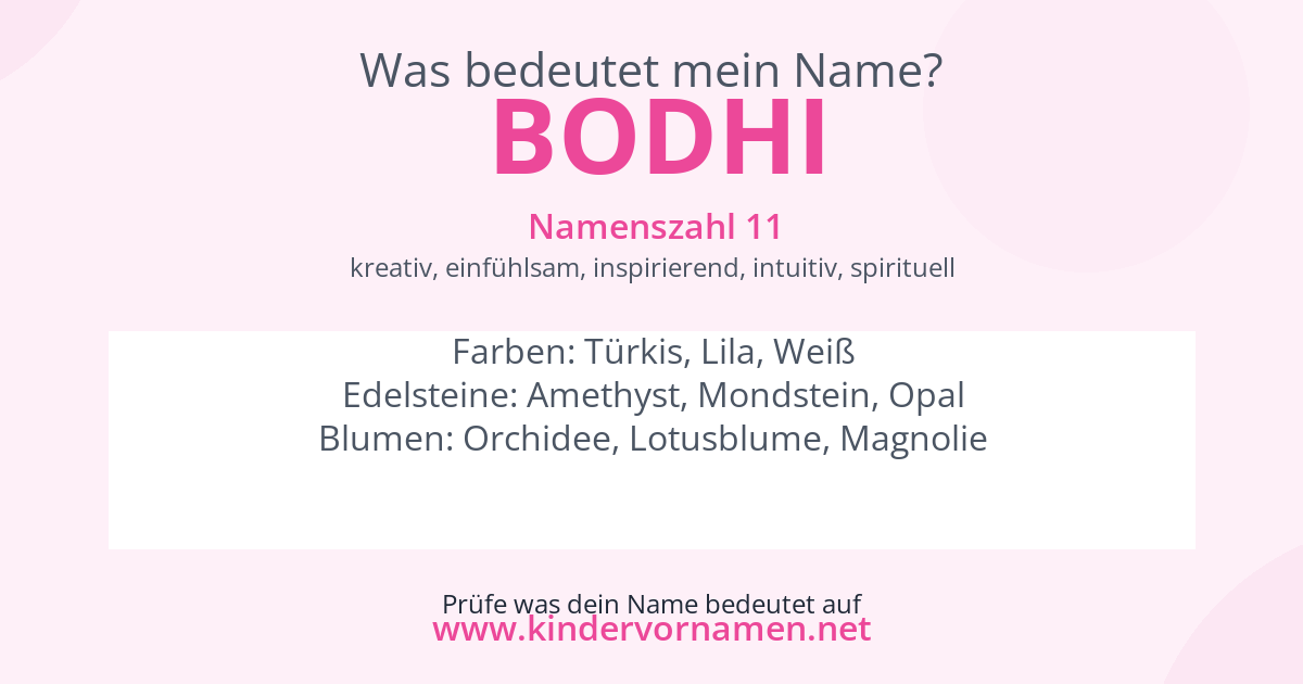 Was bedeutet der Name Bodhi?