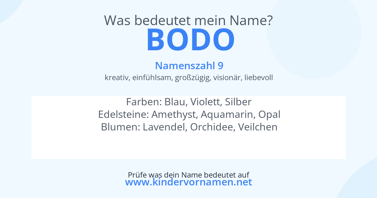 Was bedeutet der Name Bodo?