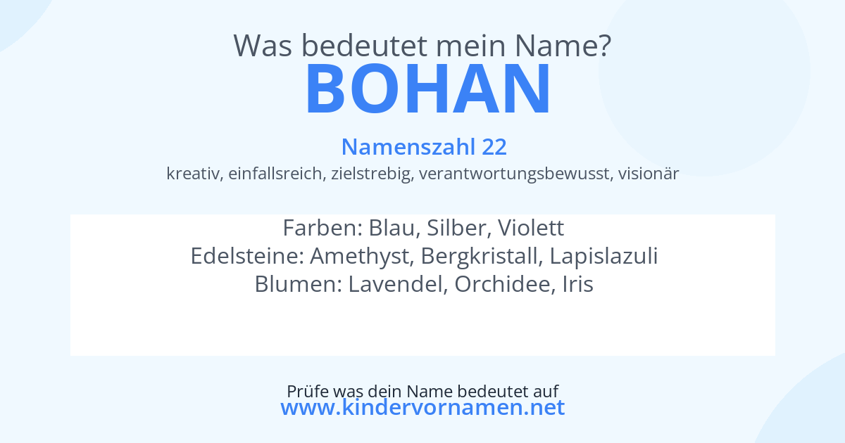 Was bedeutet der Name Bohan?