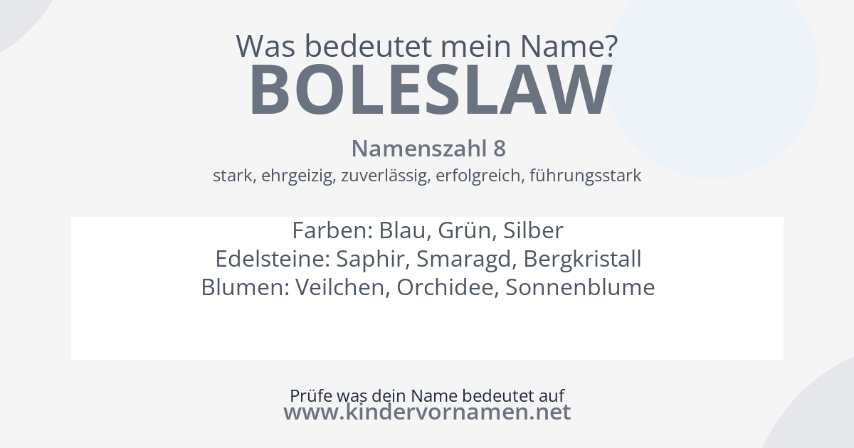 Was bedeutet der Name Boleslaw?