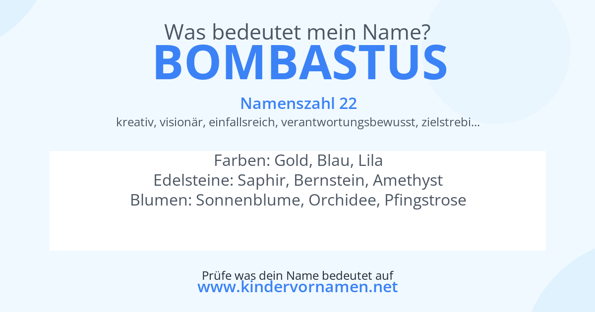 Was bedeutet der Name Bombastus?